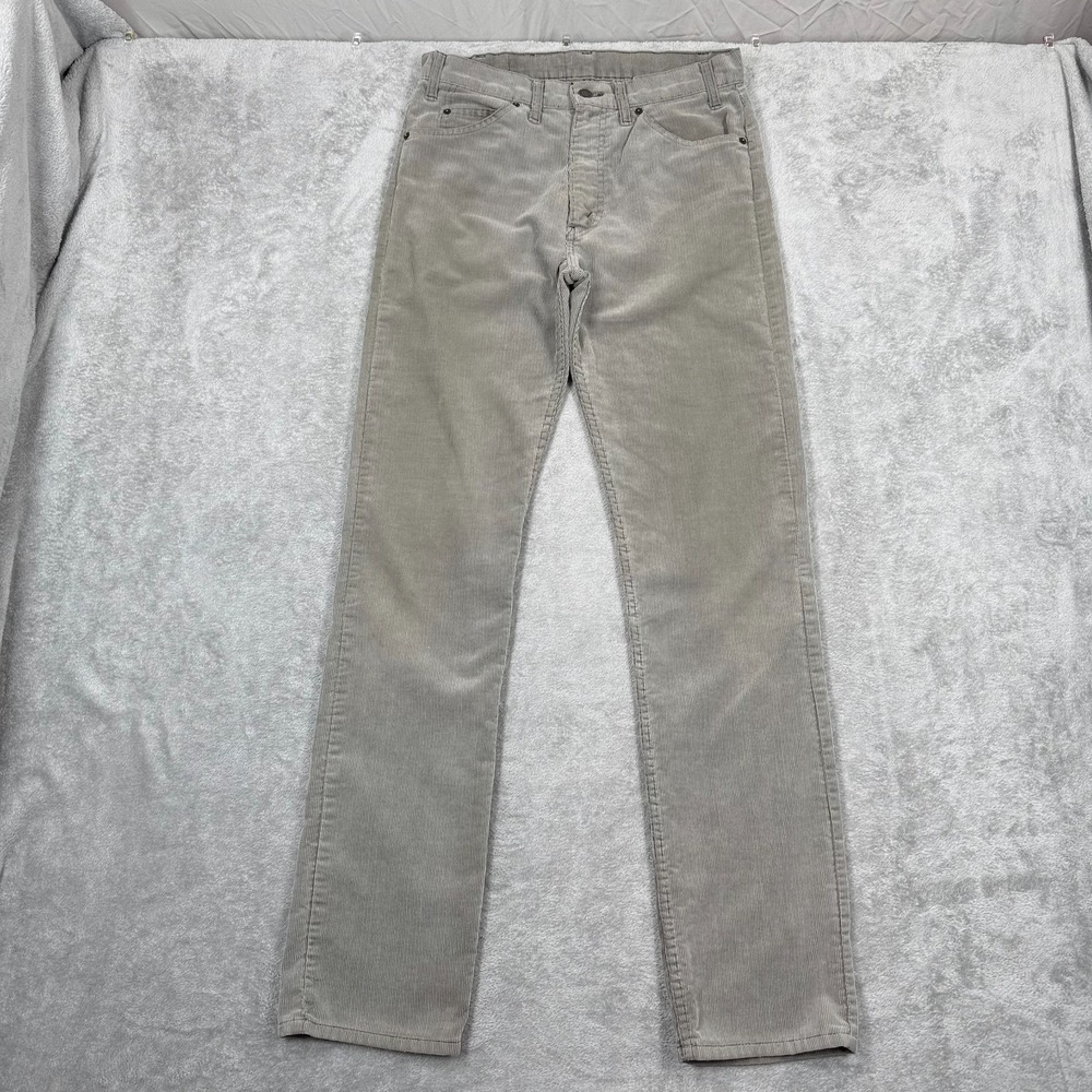 Vintage 80s Levi's 505 Corduroy Pants Mens 31x34 Gray Regular Straight Leg USA